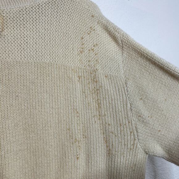 American Vintage Bar Harbor Knits Cream Popover Sweater Mens SIze Medium - Picture 4 of 4